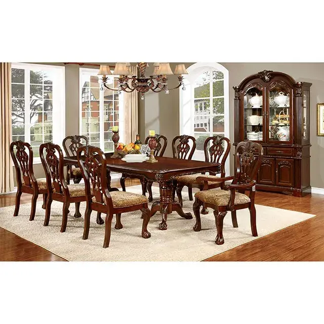 Traditional Brown Cherry Dining Set (Elana) 2 — Dining Table, view 4