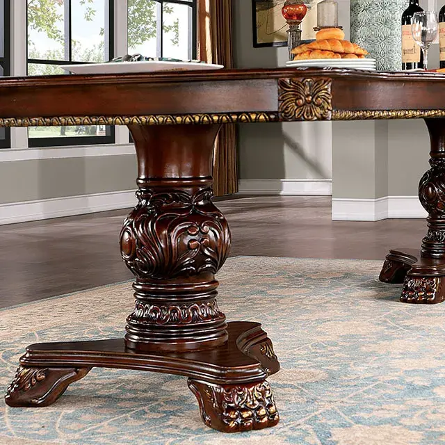 Traditional Brown Cherry Dining Set (Normandy) — Dining Table, view 2