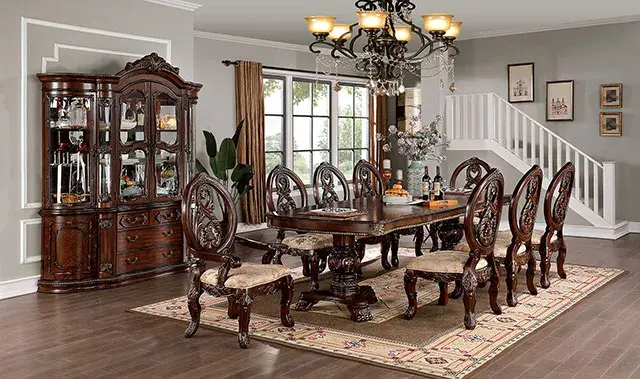 Traditional Brown Cherry Dining Set (Normandy) — Dining Table, view 3