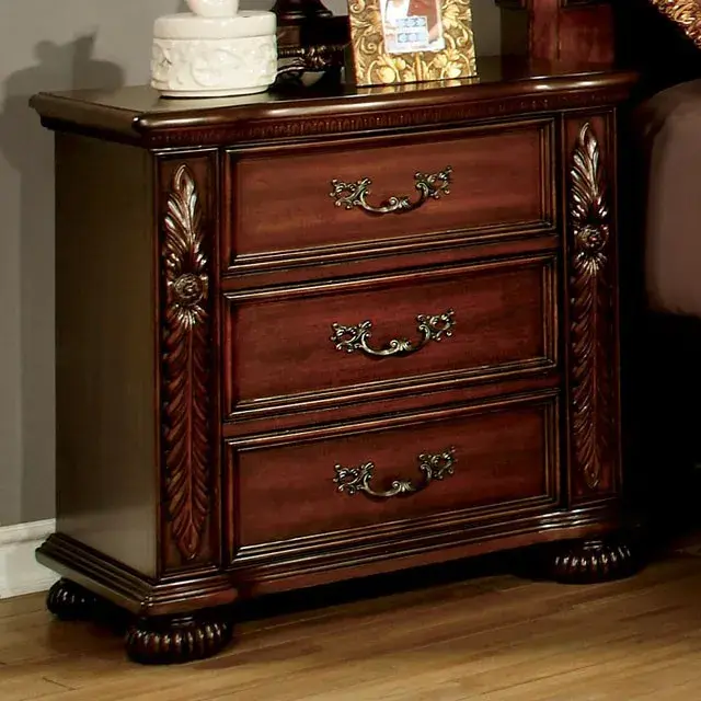 Traditional Brown Cherry Nightstand — Nightstand, main view