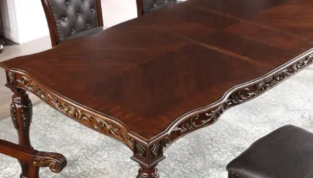 Traditional Brown Cherry/Espresso Dining Set — Dining Table, view 3