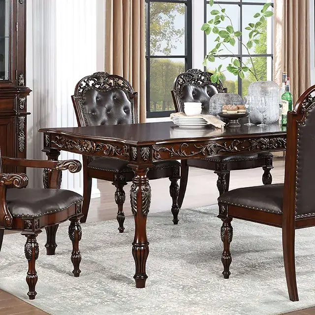 Traditional Brown Cherry/Espresso Dining Set — Dining Table, view 5