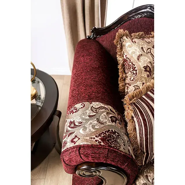 Traditional Burgundy, Brown Sofa — Sofa, view 7