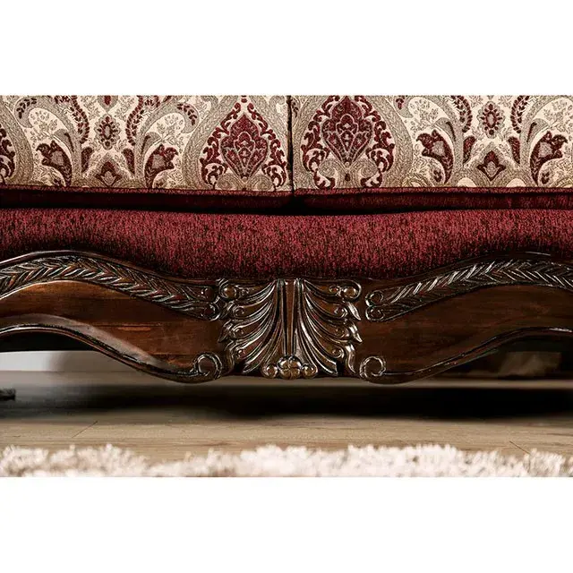 Traditional Burgundy, Brown Sofa — Sofa, view 8
