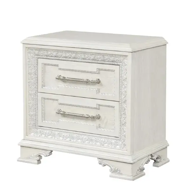 Traditional Creamy White Nightstand — Nightstand, view 10