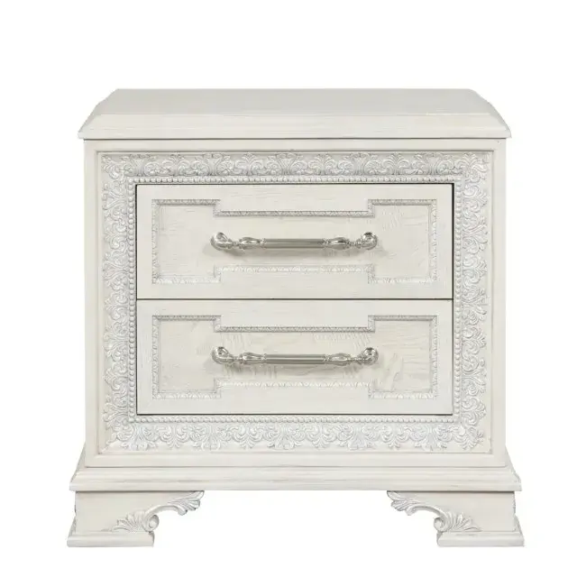 Traditional Creamy White Nightstand — Nightstand, view 11