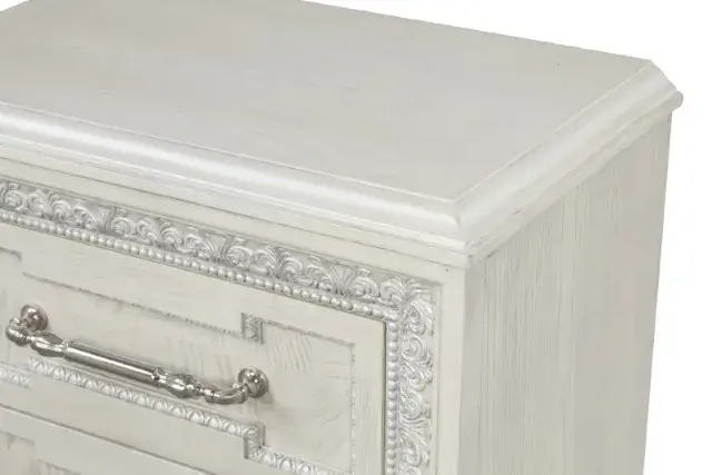 Traditional Creamy White Nightstand — Nightstand, view 14