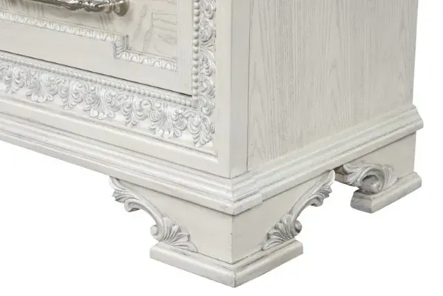 Traditional Creamy White Nightstand — Nightstand, view 15
