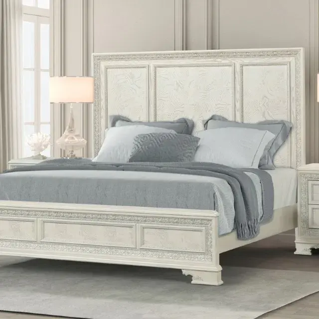 Traditional Creamy White Nightstand — Nightstand, view 5