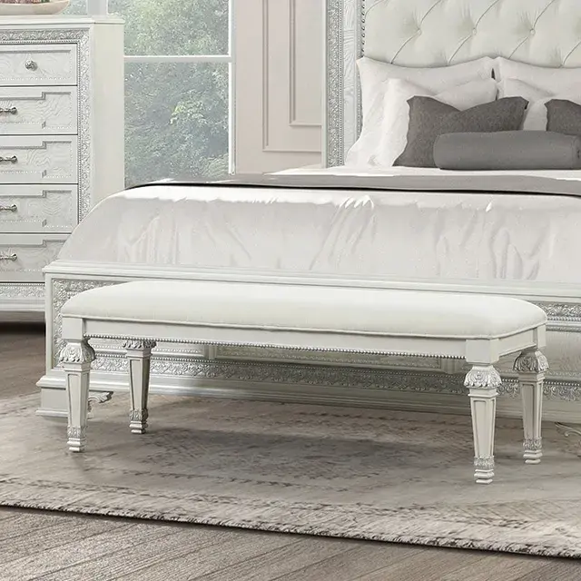 Traditional Creamy White Nightstand — Nightstand, view 6