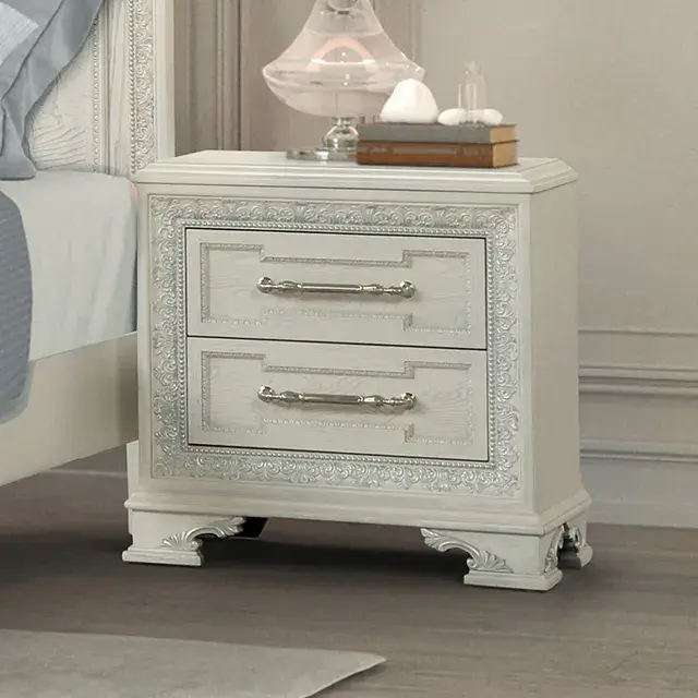 Traditional Creamy White Nightstand — Nightstand, view 2