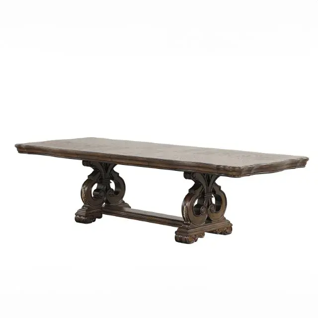 Traditional Dark Brown Dining Set — Dining Table, view 2