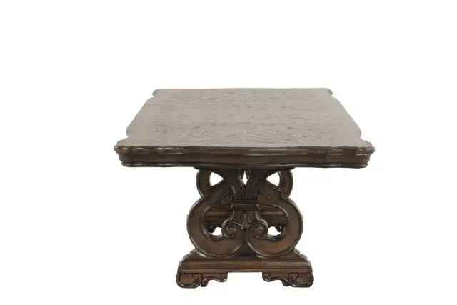 Traditional Dark Brown Dining Set — Dining Table, view 5