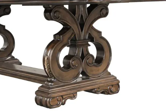 Traditional Dark Brown Dining Set — Dining Table, view 6