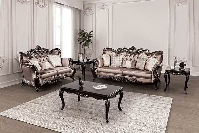 Traditional Dark Cherry/Brown Accent Chair — Lounge Chair, view 3