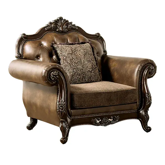 Traditional Dark Cherry/Brown Accent Chair (Ensenada) — Lounge Chair, view 9