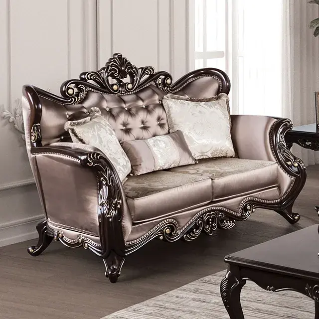 Traditional Dark Cherry/Brown Loveseat, custom commercial furniture by DMD Furnishing
