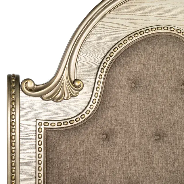Traditional Gold Champagne Bedroom Set — Bed Frame, view 4