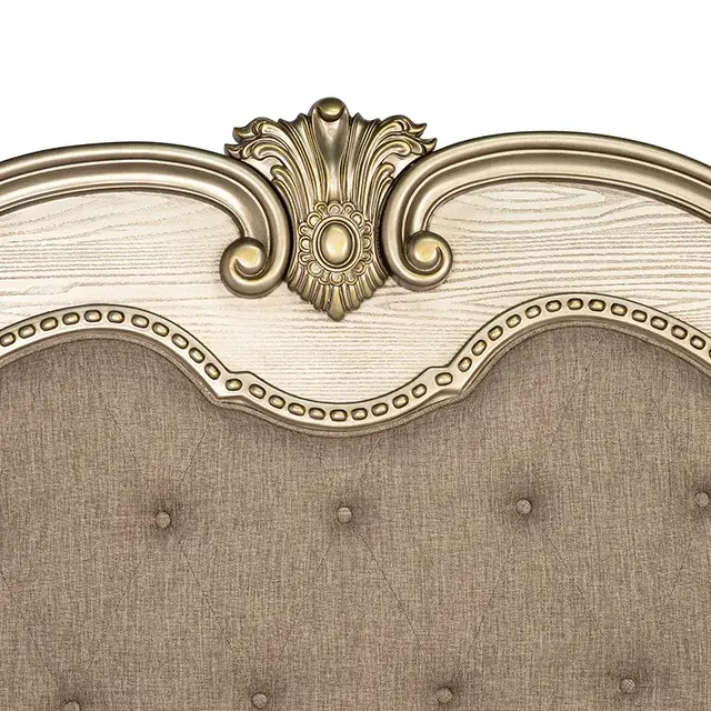 Traditional Gold Champagne Bedroom Set — Bed Frame, view 5