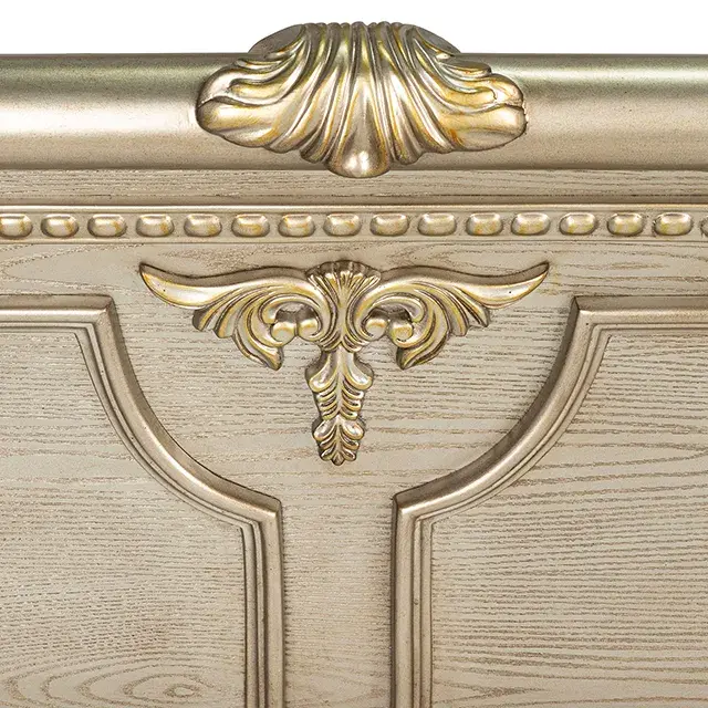 Traditional Gold Champagne Bedroom Set — Bed Frame, view 6