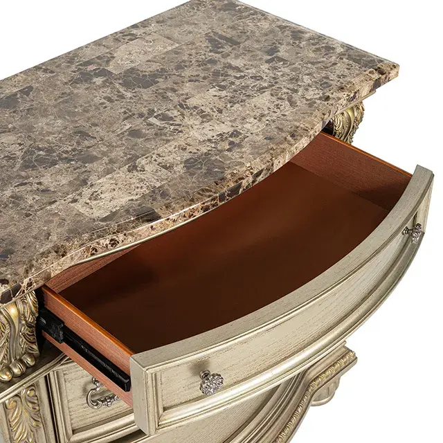 Traditional Gold Champagne Nightstand — Nightstand, view 10