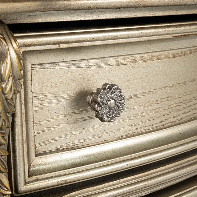 Traditional Gold Champagne Nightstand — Nightstand, view 13