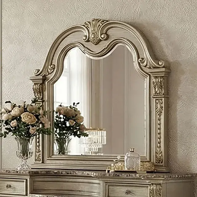 Traditional Gold Champagne Nightstand — Nightstand, view 4