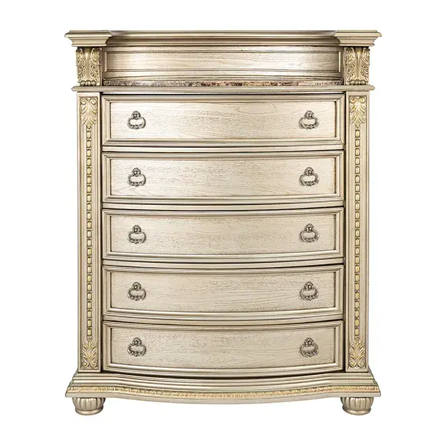 Traditional Gold Champagne Nightstand — Nightstand, view 6