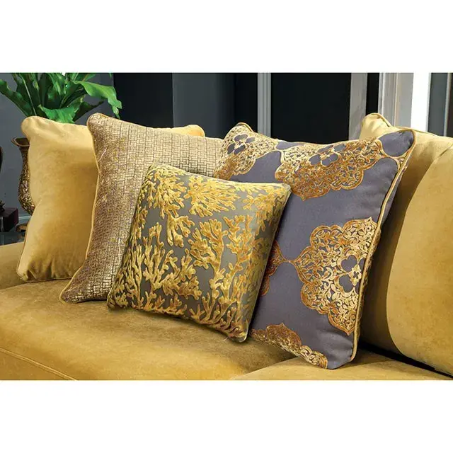 Traditional Gold, Gray Loveseat — Sofa, view 5
