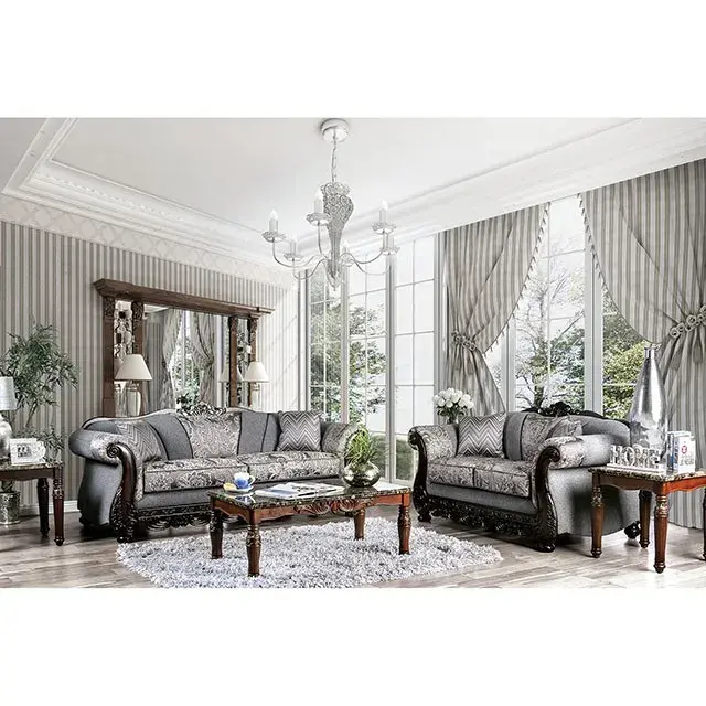 Traditional Gray Sofa — Sofa, view 2