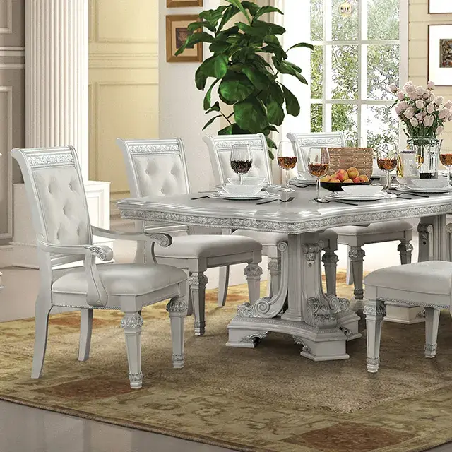 Traditional Ivory Dining Set — Dining Table, main view