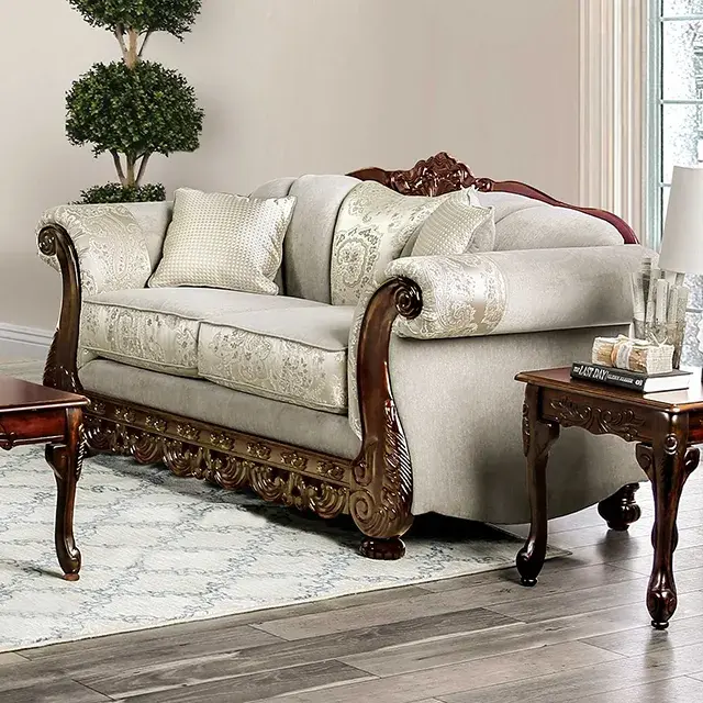 Traditional Ivory Sofa — Sofa, view 2