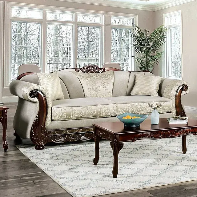 Traditional Ivory Sofa — Sofa, view 3