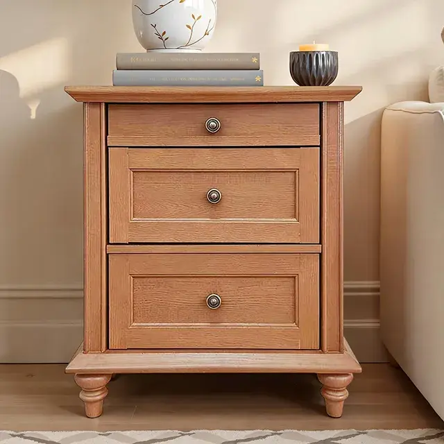 Traditional Oak Nightstand — Nightstand, view 3