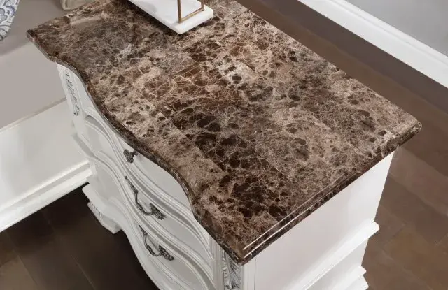 Traditional Pearl White Nightstand — Nightstand, view 5