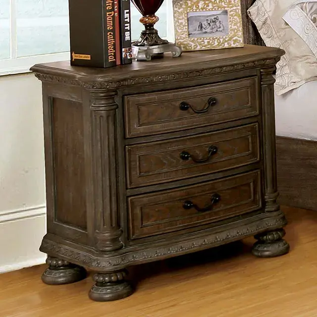 Traditional Rustic Natural Nightstand — Nightstand, view 2