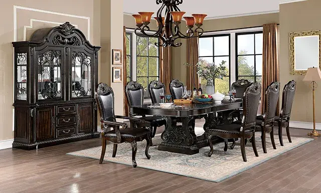 Traditional Walnut Dining Set — Dining Table, view 3
