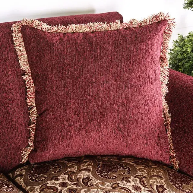 Traditional Wine, Gold Loveseat — Sofa, view 8