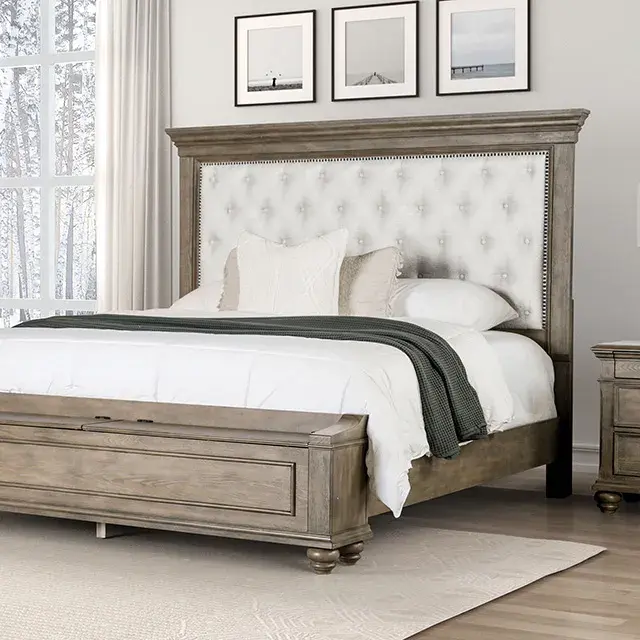 Transitional Aged Oak Nightstand — Nightstand, main view