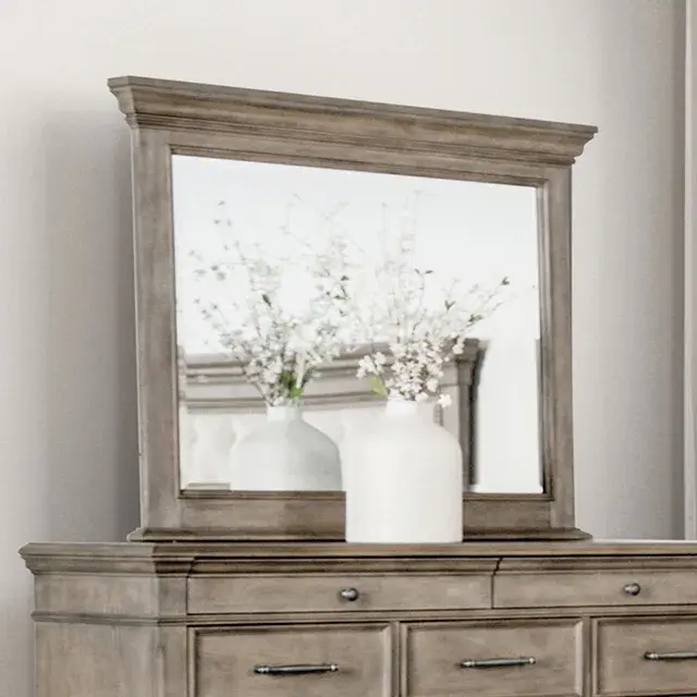 Transitional Aged Oak Nightstand — Nightstand, view 4