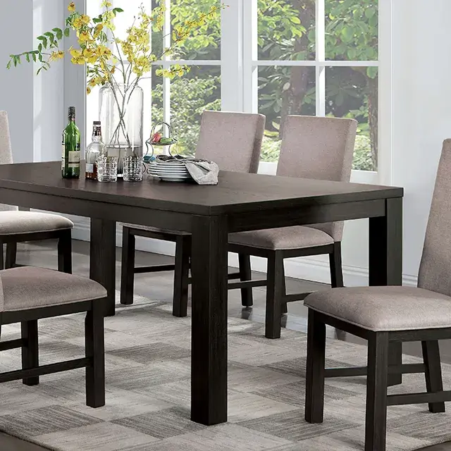 Transitional Antique Black/Gray Dining Set — Dining Table, view 3