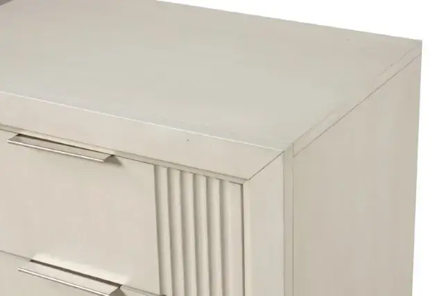 Transitional Antique White Nightstand — Nightstand, view 11