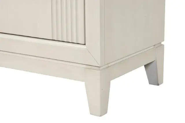 Transitional Antique White Nightstand — Nightstand, view 12