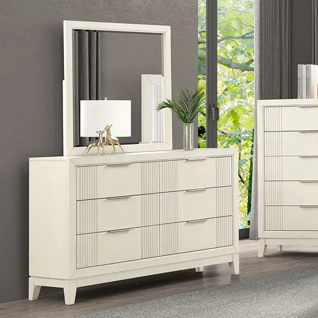 Transitional Antique White Nightstand — Nightstand, view 3