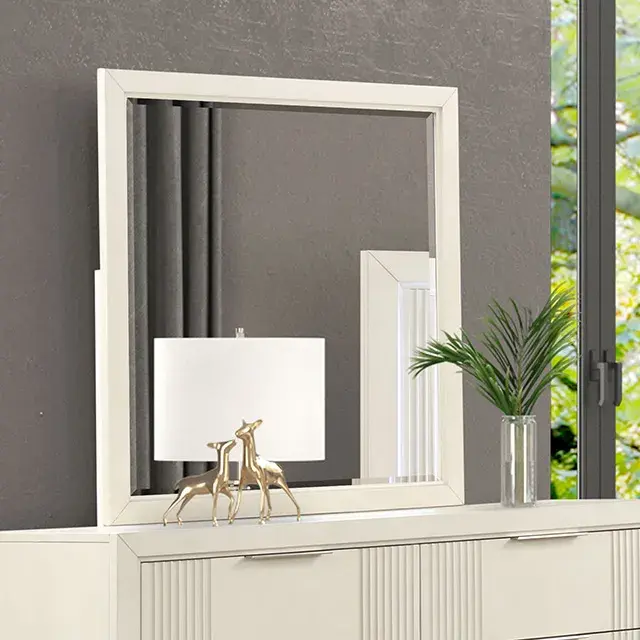 Transitional Antique White Nightstand — Nightstand, view 4