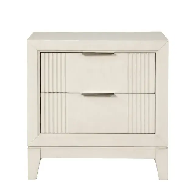 Transitional Antique White Nightstand — Nightstand, view 8