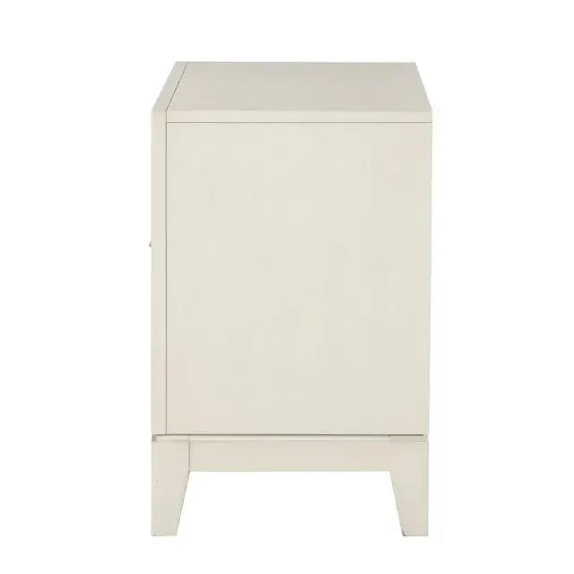 Transitional Antique White Nightstand — Nightstand, view 9