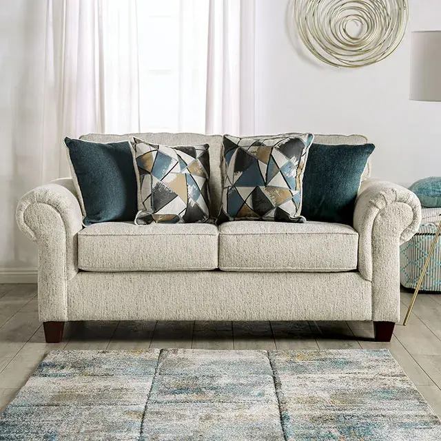 Transitional Beige Loveseat — Sofa, view 2