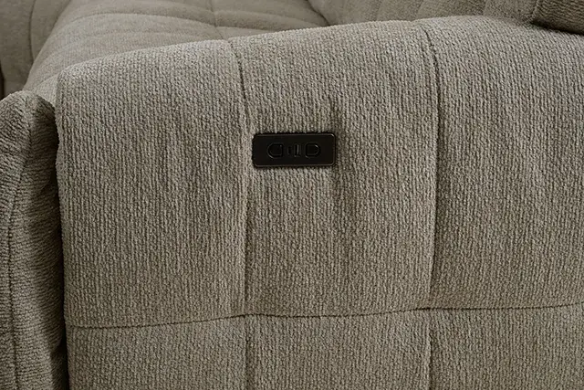Transitional Beige Power Reclining Sectional — Sofa, view 2