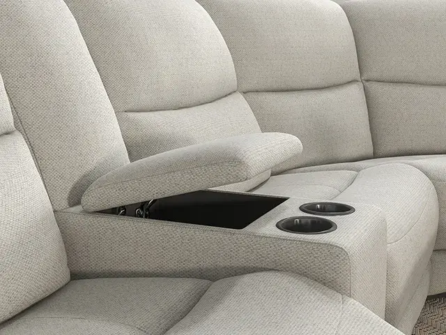 Transitional Beige Sectional Sofa — Sofa, view 4